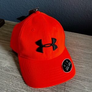 🆕 Under Armour Vibrant Orange Hat with Black Logo